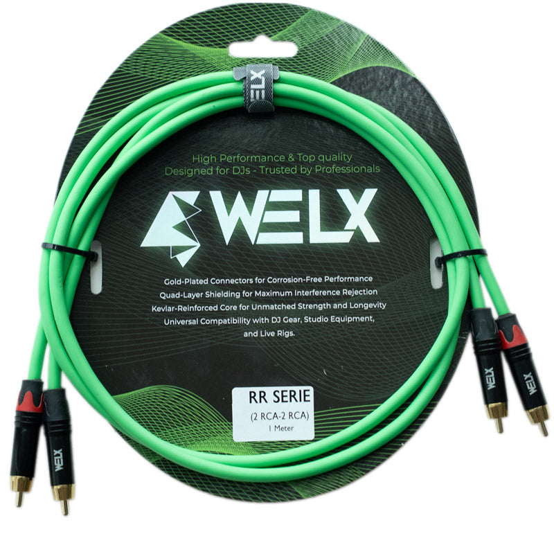 Welx WLXRR1 GR Cable 2 x RCA 2 x RCA 1 metro Verde 2