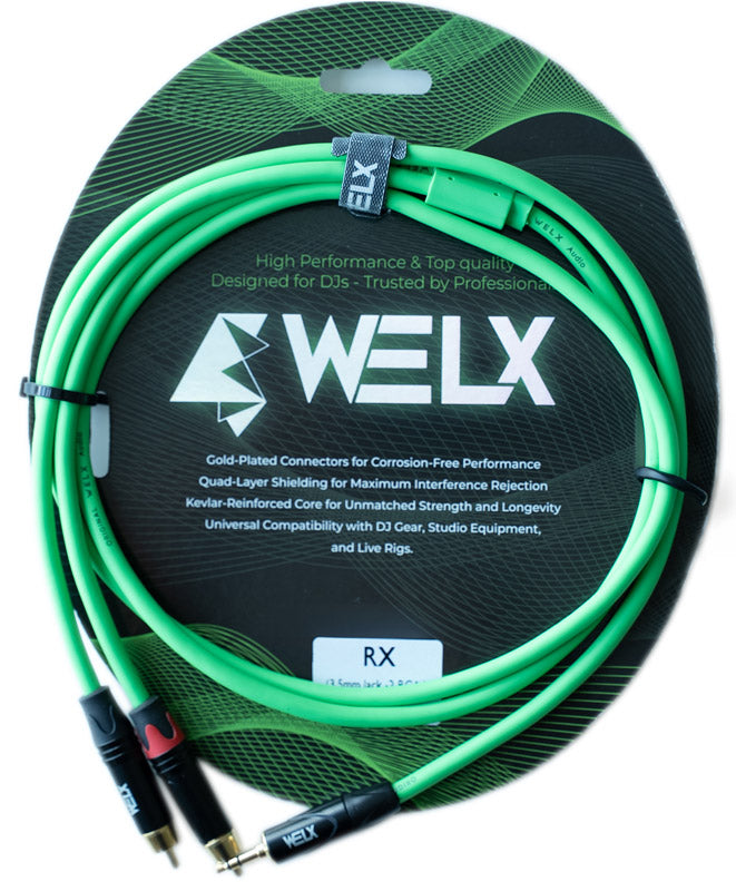 Welx WELXRLHLX6RB GR RX Cable 2 x RCA Minijack 1.5 metros Verde 1