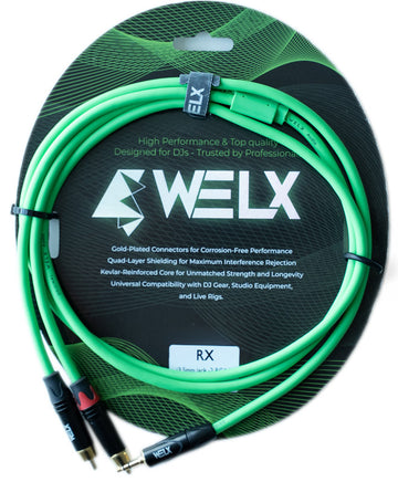 Welx WELXRLHLX6RB GR RX Cable 2 x RCA Minijack 1.5 metros Verde 1