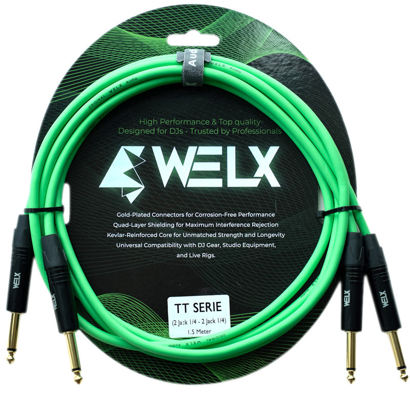Welx WELXPCIXM03T GR TT Cable 2 x Jack 2 x Jack 1.5 Metros Verde 1