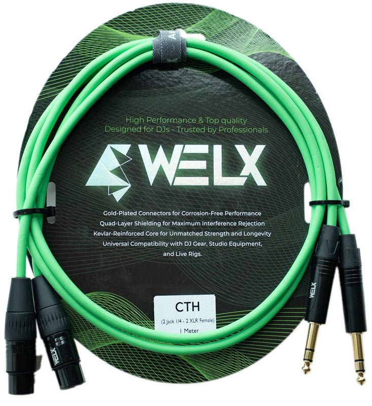 Welx WELX2FHV41WM GRCTH Cable 2 XLR Hembra 2 x Jack Balanceado 1.5 Metros Verde 1