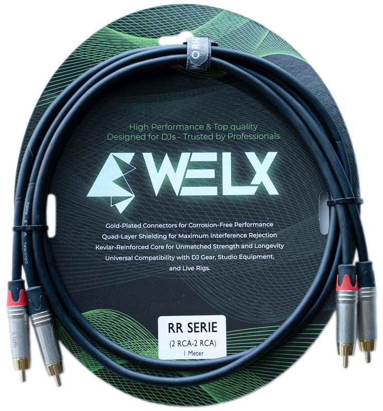Welx WELXST3NMM8A0 2 BLK RR Cable 2 x RCA 2 x RCA 2 metros Negro 1