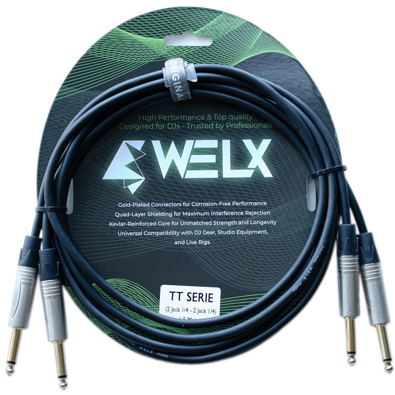 Welx WELXES8ZBL8R BLK TT Cable 2 x Jack 2 x Jack 1.5 Metros Negro 1