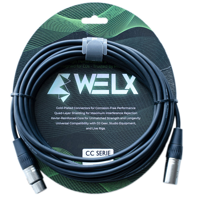 Welx WELX60X14YXO3M BLK CC Cable XLR Macho XLR Hembra Balanceado 3 Metros Negro 1
