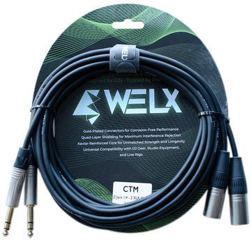 Welx WELXSD171OVS BLK CTM Cable 2 XLR Macho a 2 x Jack Balanceado 3 Metros Negro 1