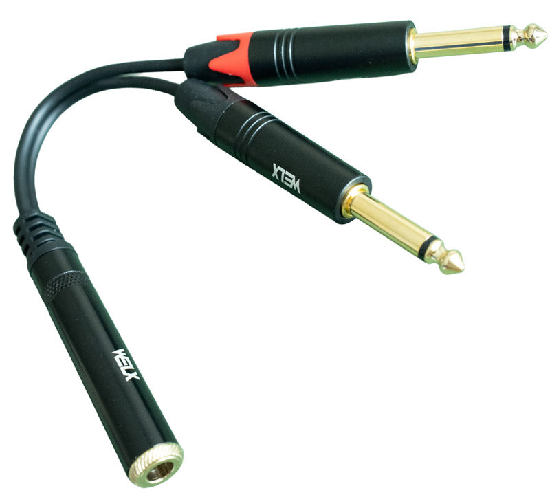 Welx WELXTTRF BLK TTRF Splitter Adaptador Jack Hembra A 2 x Jack Macho 1