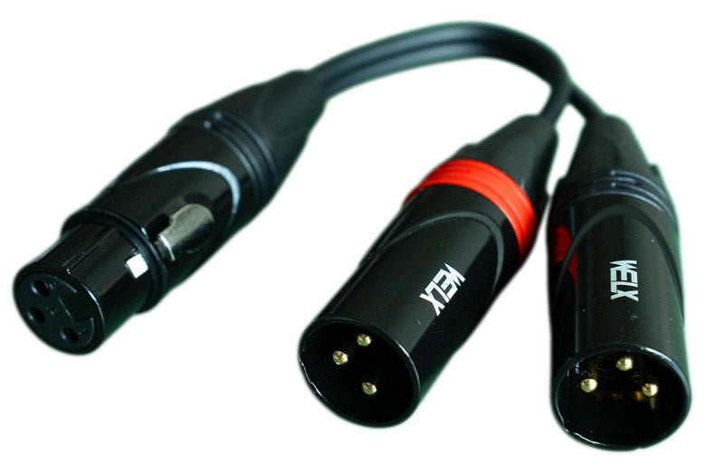 Welx WELXCCF BLK CCF Splitter Adaptador XLR Hembra a 2 XLR Macho 1