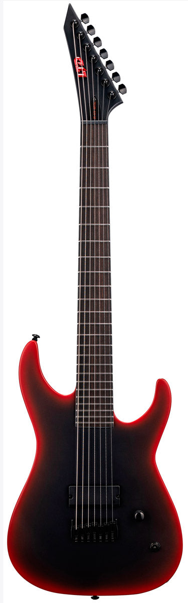 ESP LTD M-7 Baritone Black Metal II BRBS Guitarra Eléctrica 7 Cuerdas Black Red Burst Satin 1