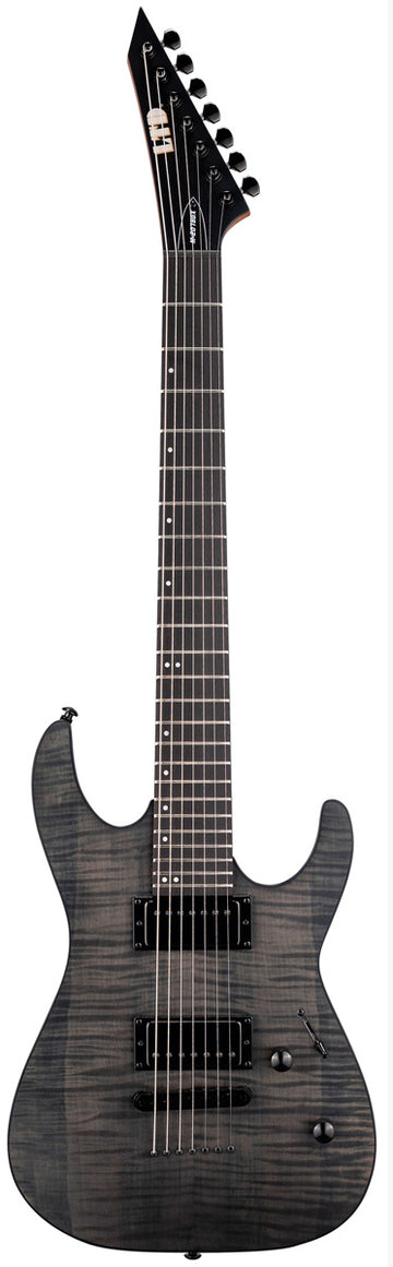 ESP LTD M-207B Baritone DX STBS Guitarra Eléctrica 7 Cuerdas See Thru Black Satin 1