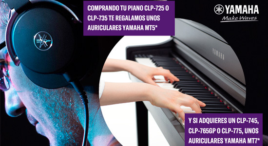 AURICULARES DE REGALO CON PIANOS DIGITALES YAMAHA CLP700